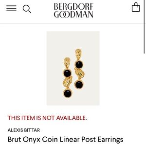 NWT Alexis Bittar Brut 14kt drop black onyx earrings